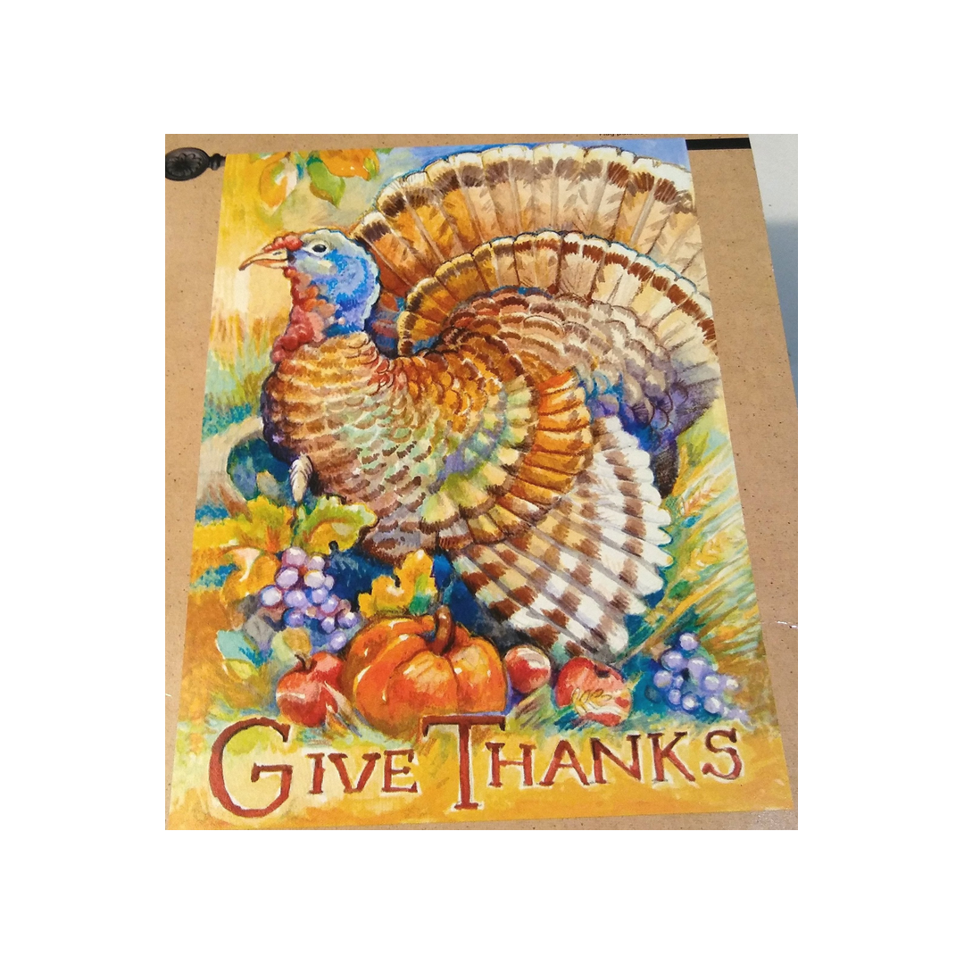 TURKEY GIVE THANKS FLAG