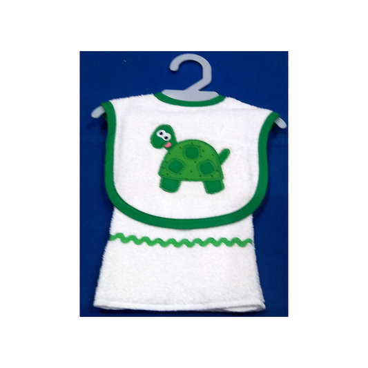 TURTLE BIB AND BURPER SET