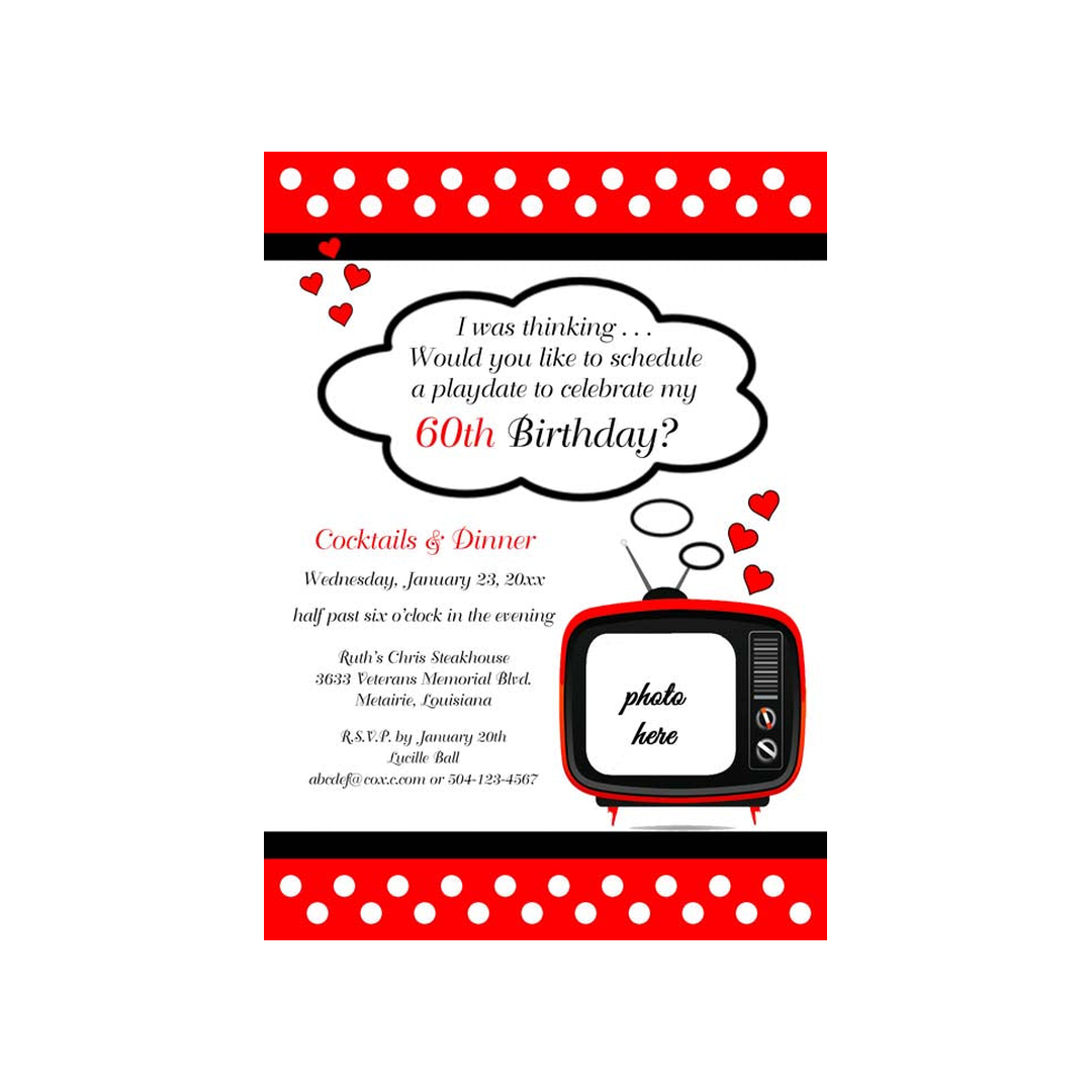 TV - I LOVE LUCY CUSTOM INVITATION