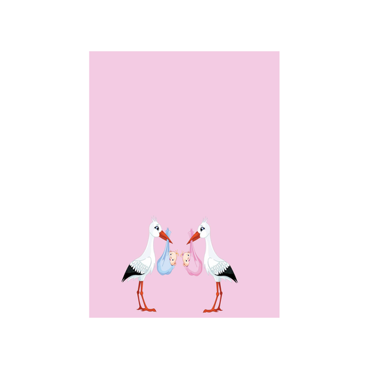TWIN STORKS CUSTOM INVITATION