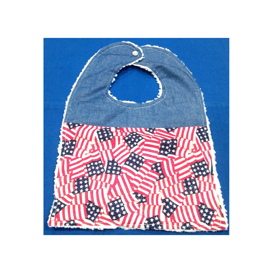 U.S. FLAGS AND DENIM BIB