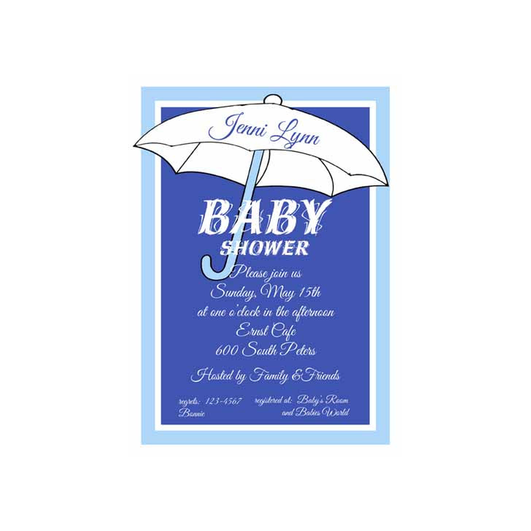 UMBRELLA SILHOUETTE CUSTOM INVITATION