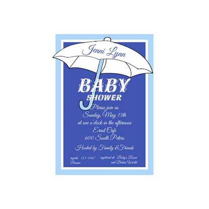 UMBRELLA SILHOUETTE CUSTOM INVITATION