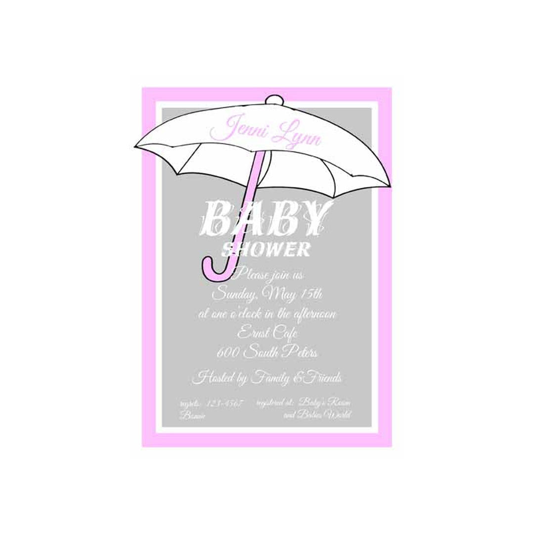 UMBRELLA SILHOUETTE CUSTOM INVITATION