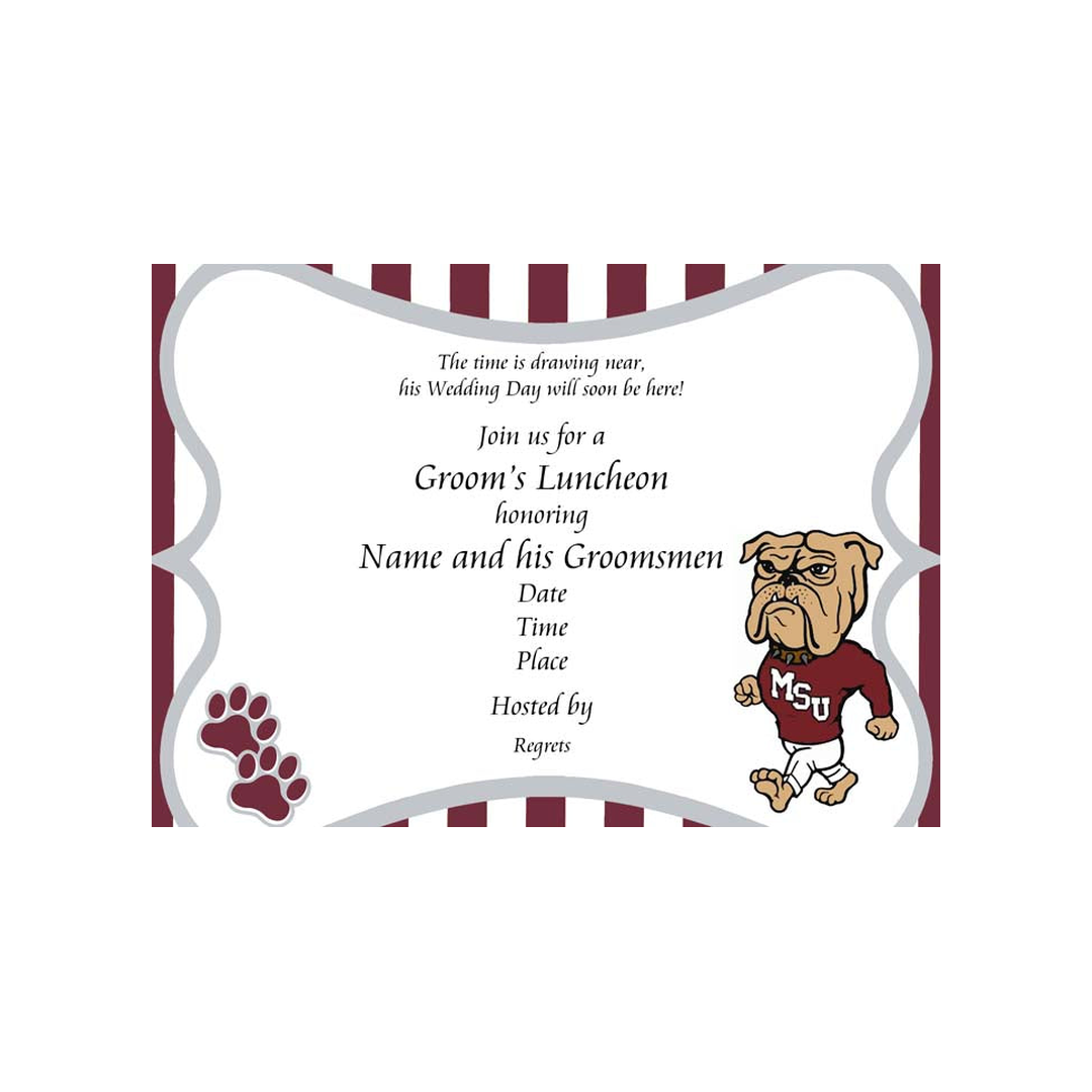 UNIVERSITY COLORS, MASCOT OR LOGO CUSTOM INVITATION