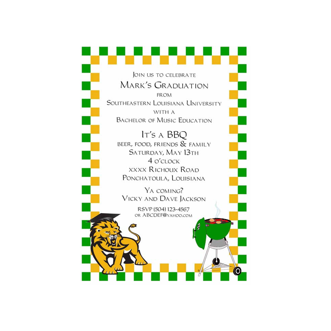 UNIVERSITY MASCOT OR LOGO CUSTOM INVITATION