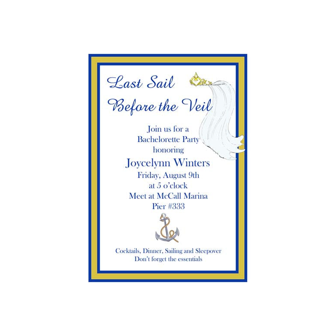 VEIL AND ANCHOR CUSTOM INVITATION