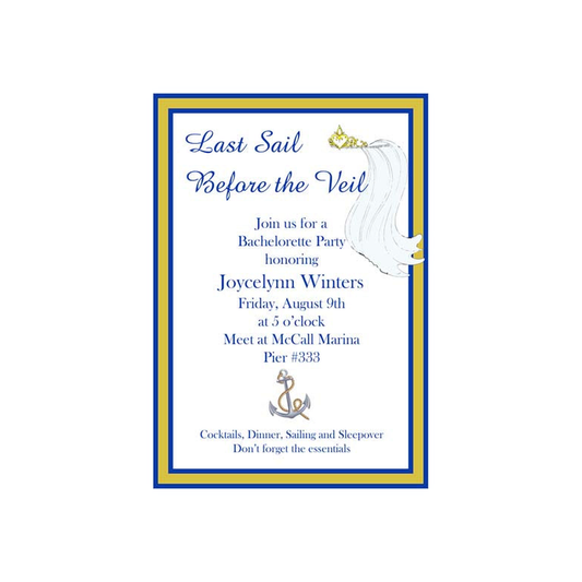 VEIL AND ANCHOR CUSTOM INVITATION