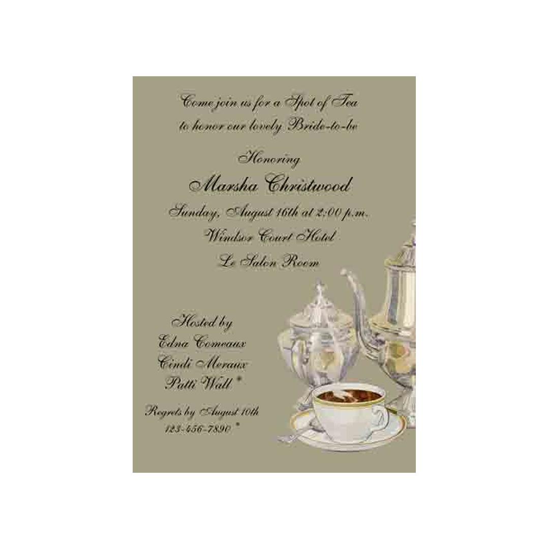 VINTAGE COFFEE SERVICE CUSTOM INVITATION