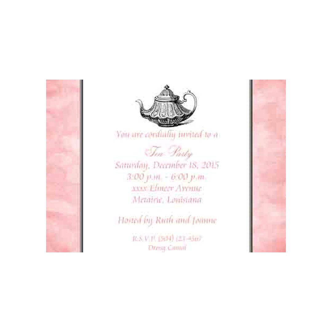 VINTAGE TEAPOT CUSTOM INVITATION