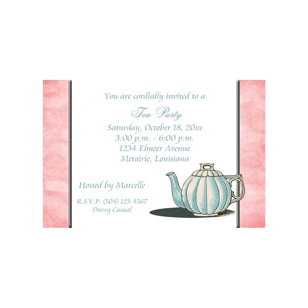 VINTAGE TEA POT CUSTOM INVITATION