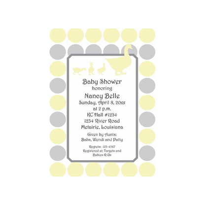 WADDLING MOMMY AND BABY DUCKS CUSTOM INVITATION