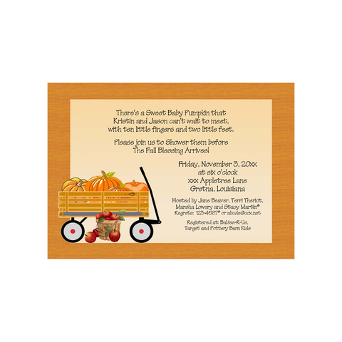 WAGON OF PUMPKINS CUSTOM INVITATION