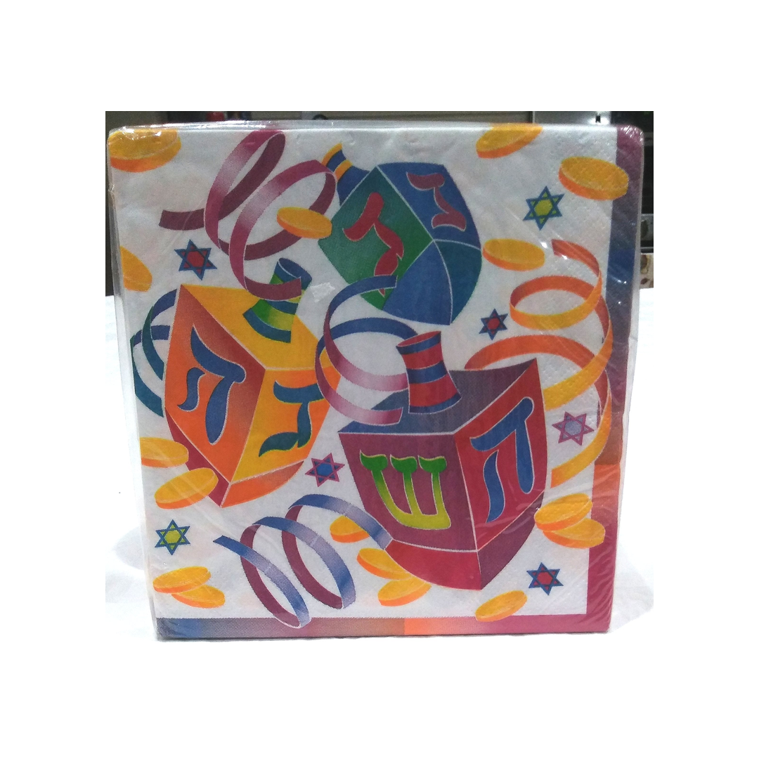 WATERCOLOR DREIDELS PAPER LUNCHEON NA[KINS