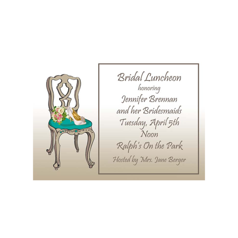 WEDDING CHAIR, FLOWERS AND SHOES CUSTOM INVITATION