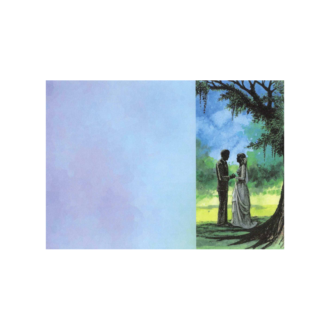WEDDING COUPLE UNDER THE LIVE OAKS - BLANK STOCK INVITATION