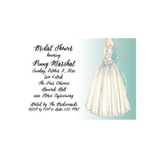 WEDDING GOWN CUSTOM INVITATION