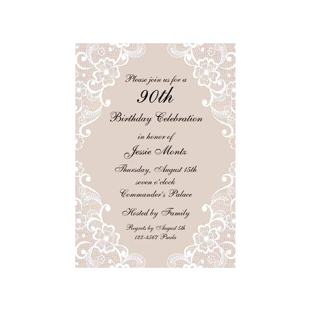 WEDDING LACE FLORAL CUSTOM INVITATION