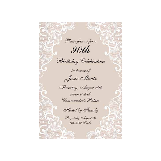 WEDDING LACE FLORAL CUSTOM INVITATION