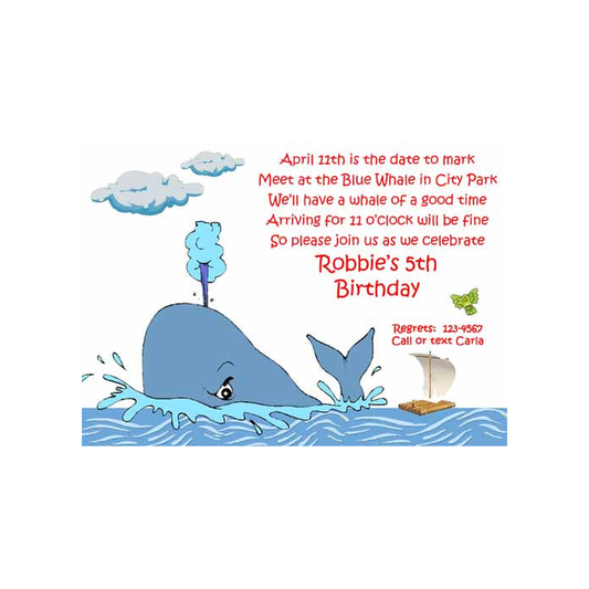 WHALE CUSTOM INVITATION