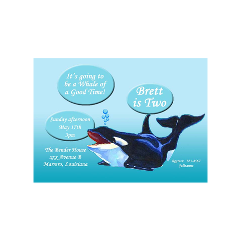 WHALE OF BUBBLES CUSTOM INVITATION