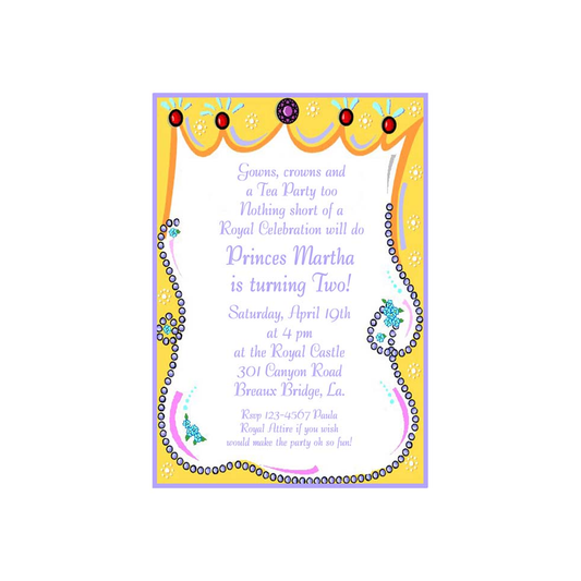 WHIMSICAL CROWN FRAME CUSTOM INVITATION