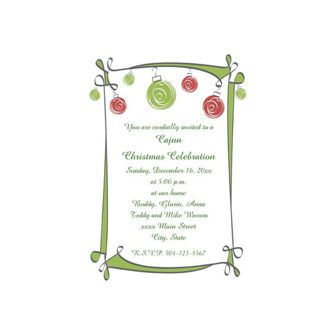 WHIMSICAL ORNAMENTS CUSTOM INVITATION