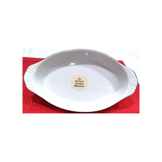 WHITE/GOLD AU GRATIN DISH