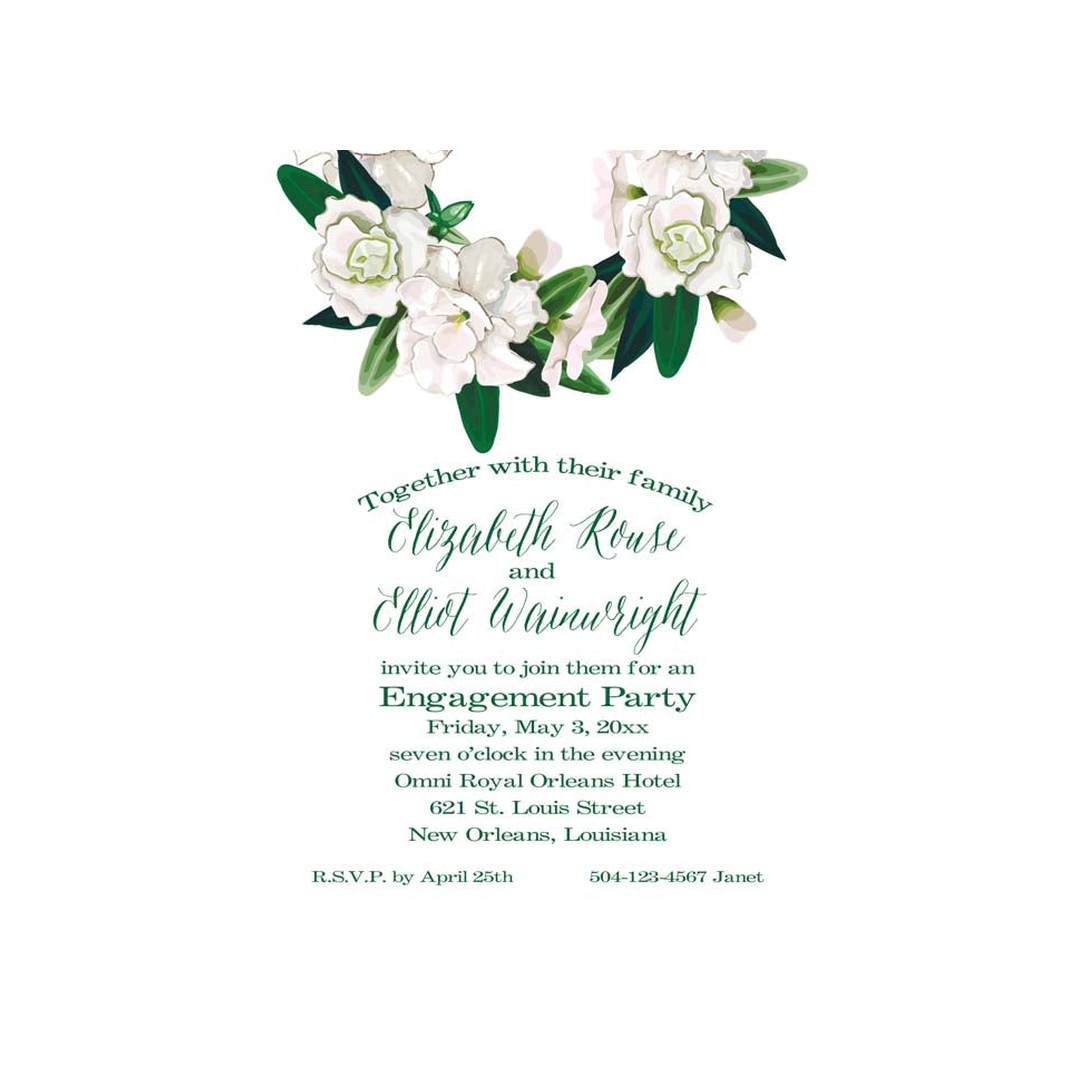 WHITE AZALEAS CUSTOM INVITATION