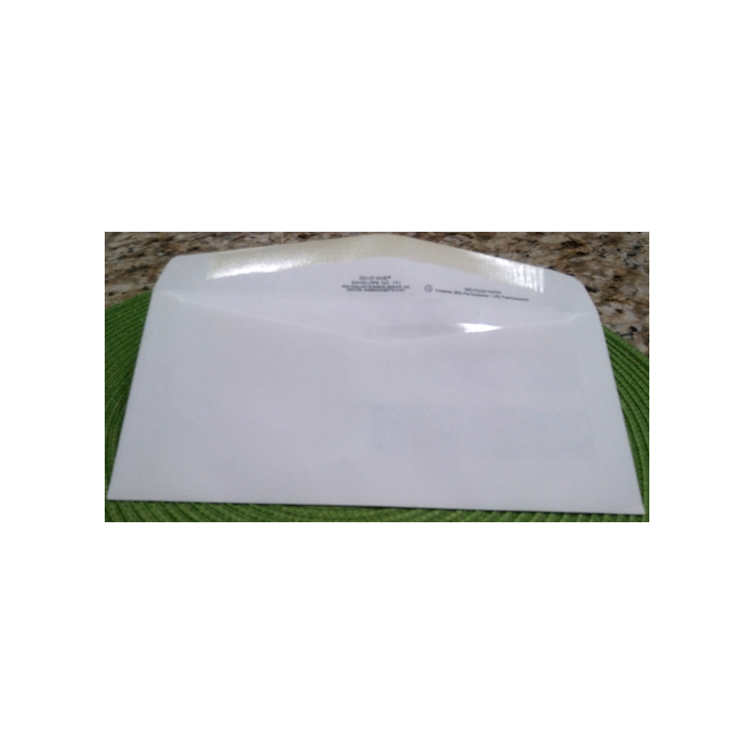 WHITE DOUBLE WINDOW ENVELOPES-50 COUNT
