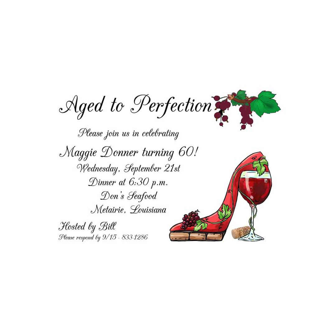 WINE SHOE CUSTOM INVITATION