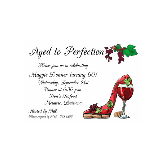 WINE SHOE CUSTOM INVITATION