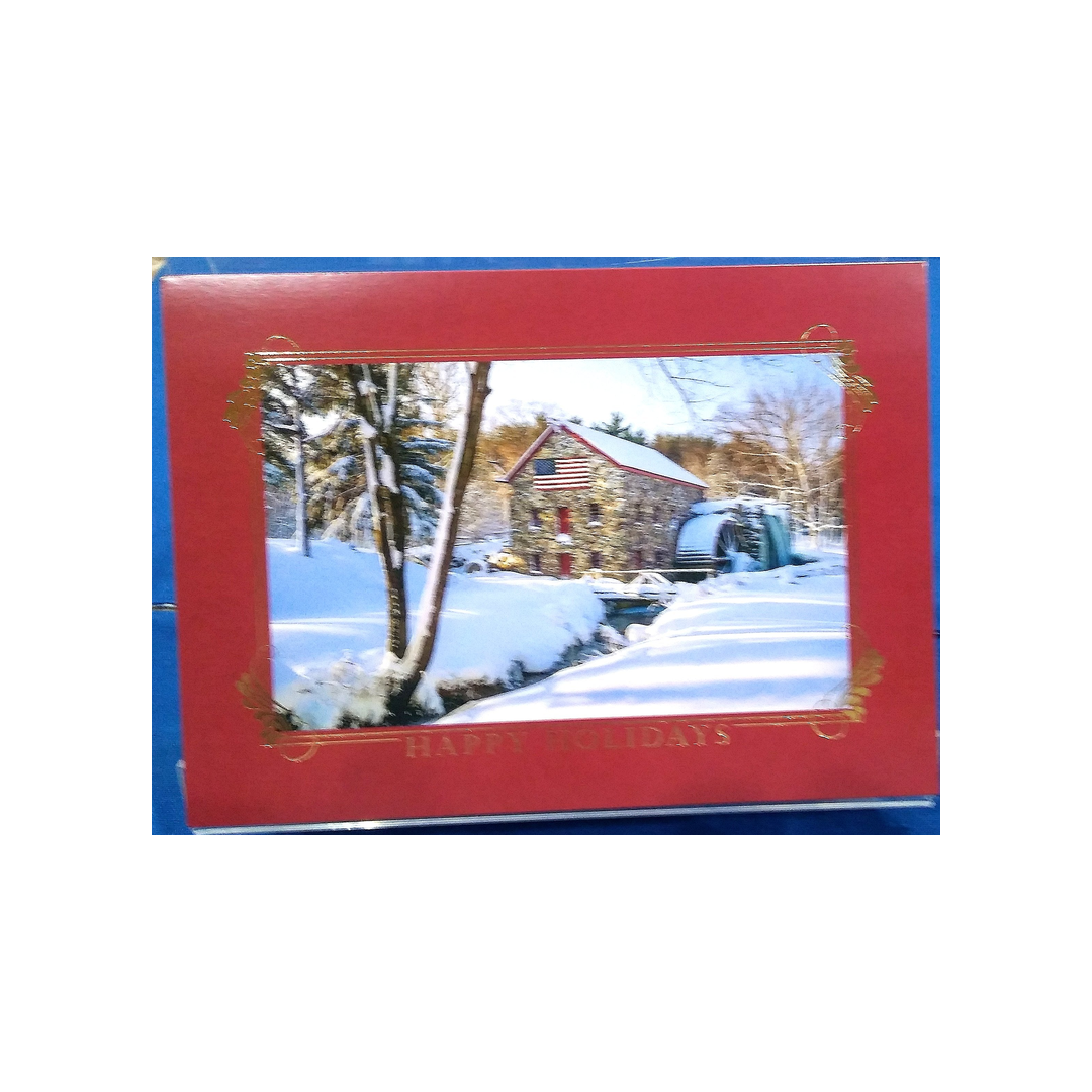 WINTER WATER WHEEL SCENE BOXED GREETING CARDS