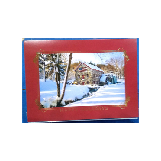 WINTER WATER WHEEL SCENE BOXED GREETING CARDS