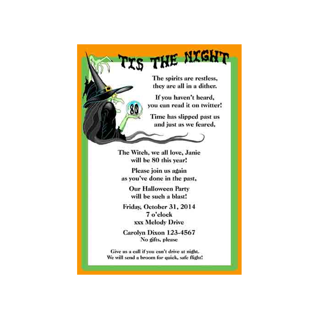 WITCH IN HER LOOKING GLASS CUSTOM INVITATION