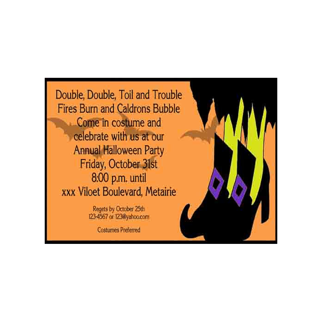 WITCH'S FEET CUSTOM INVITATION