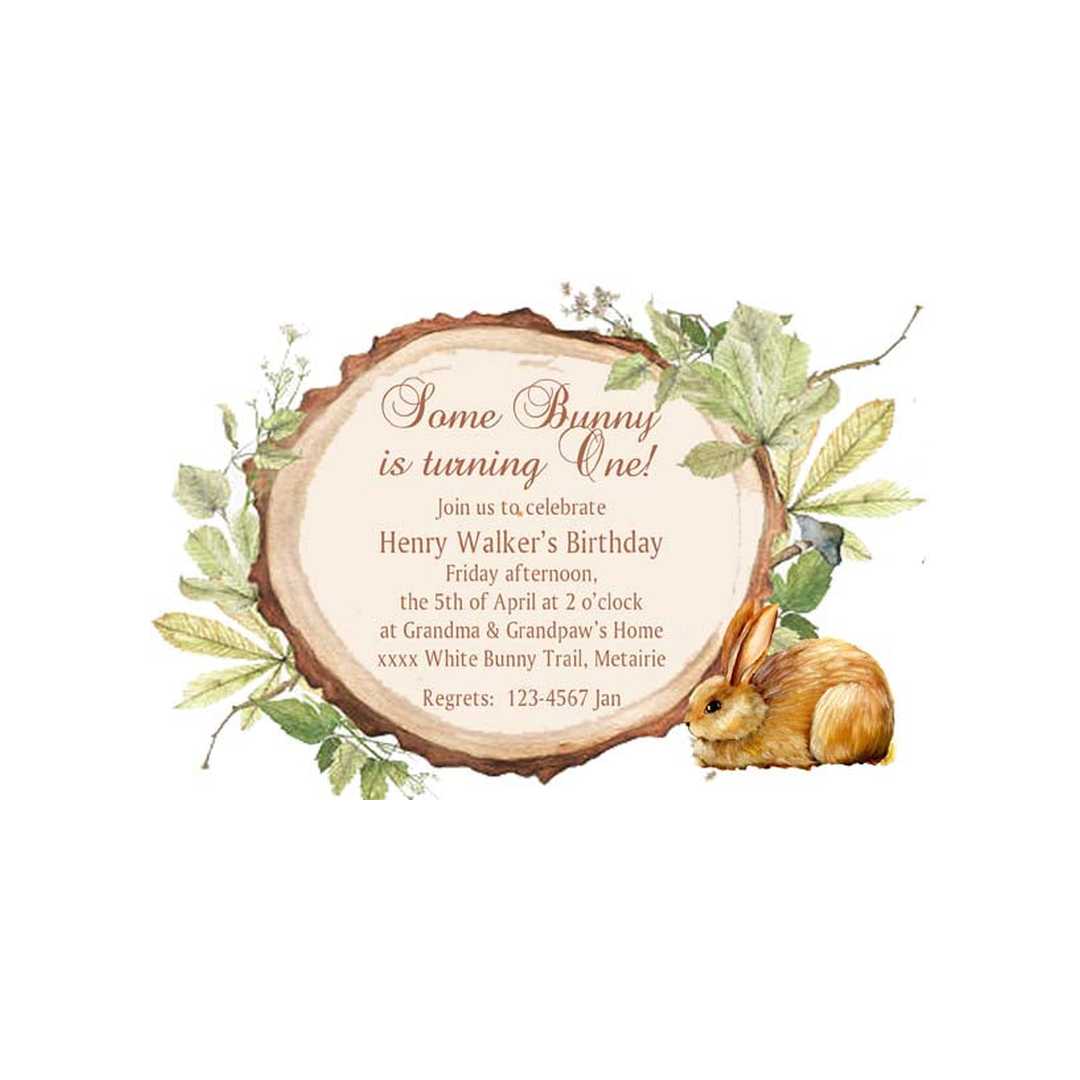 WOODLAND BUNNY CUSTOM INVITATION