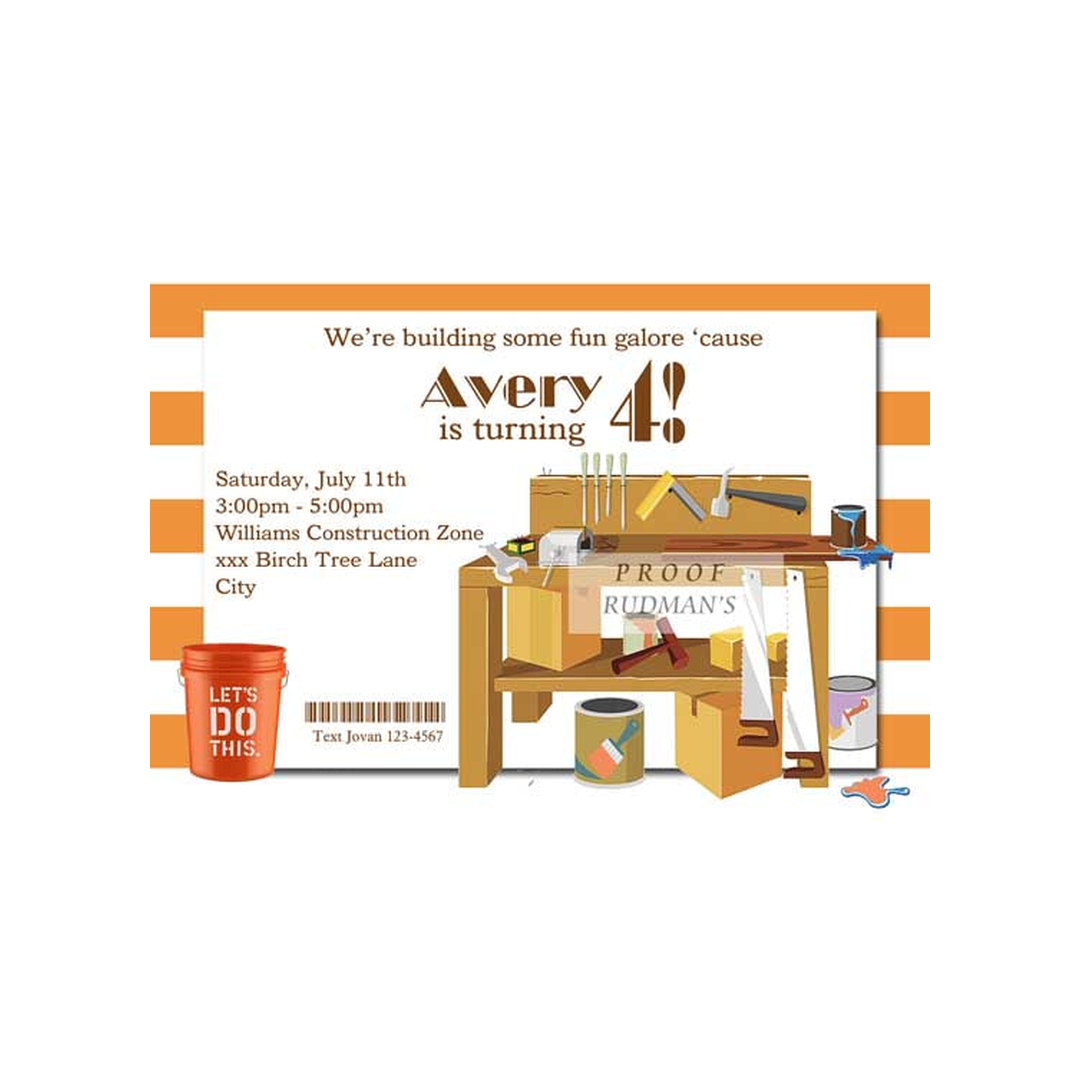 WORK BENCH CUSTOM INVITATION