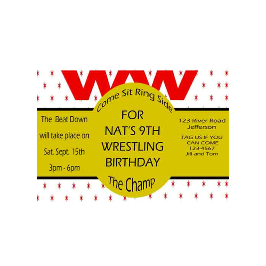 WRESTLING CUSTOM INVITATION