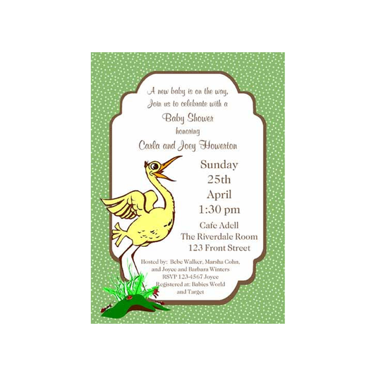 YELLOW STORK CUSTOM INVITATION
