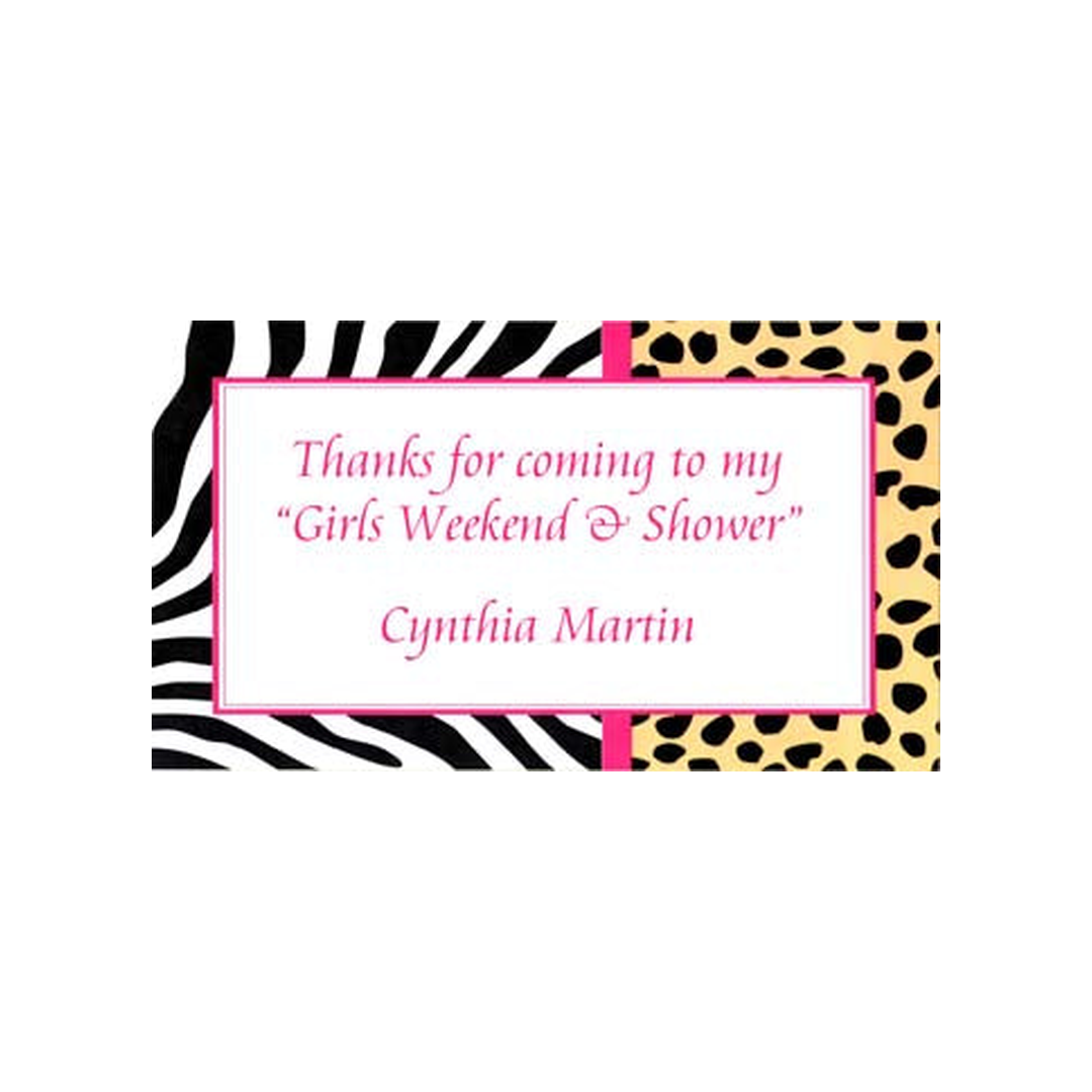 ZEBRA AND LEOPARD PATTERNS PERSONALIZED GIFT OR CALLING CARDS