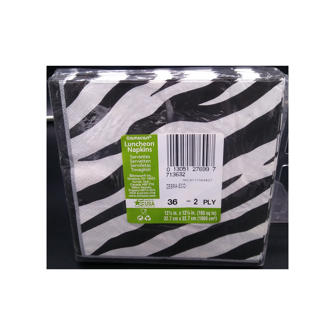 ZEBRA ECO PARTY LUNCHEON NAPKINS