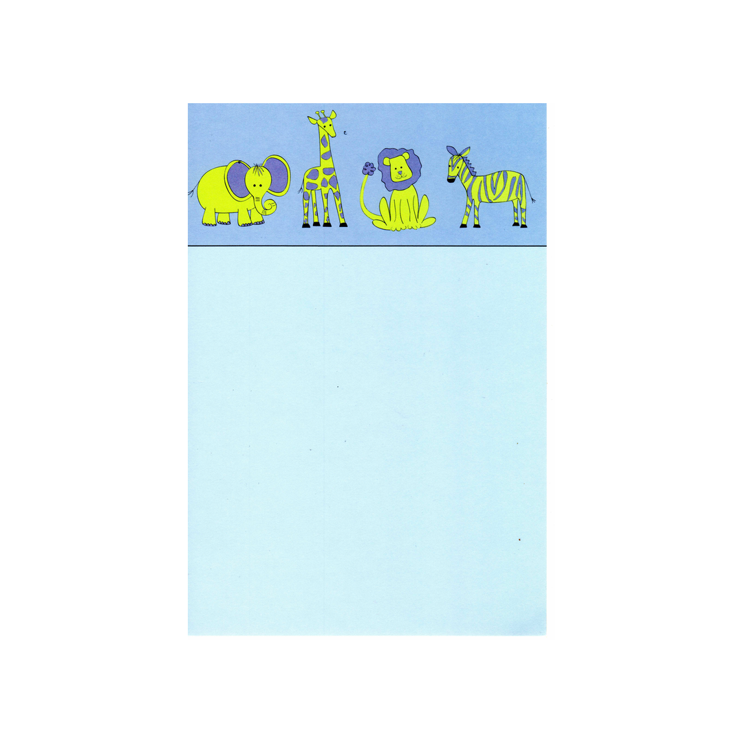 ZOO ANIMALS (BLUE) - BLANK STOCK INVITATION