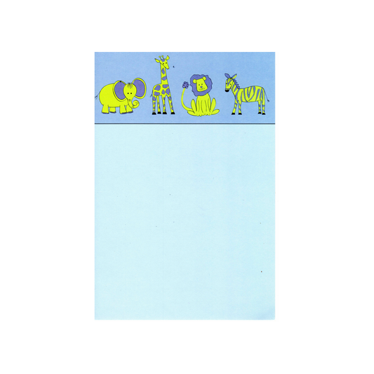 ZOO ANIMALS (BLUE) - BLANK STOCK INVITATION