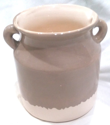 GRAY DIPPED CERAMIC CONTAINER