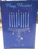 SILVER FOIL MENORAH HANUKKAH BOXED GREETING CARDS