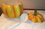 LARGE PUMPKIN TUREEN AND LADLE