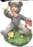 BUNNY SUIT FIGURINE - BABY WITH BIRDS