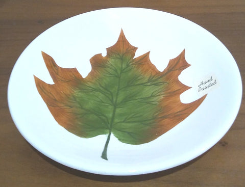 HAND PAINTED FALL LEAF PLATE