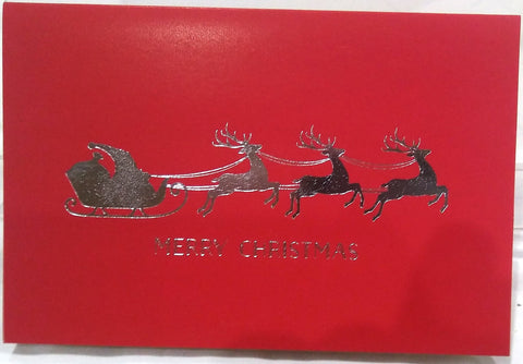 SANTA IN SLEIGH BOXED GREETING CARDS